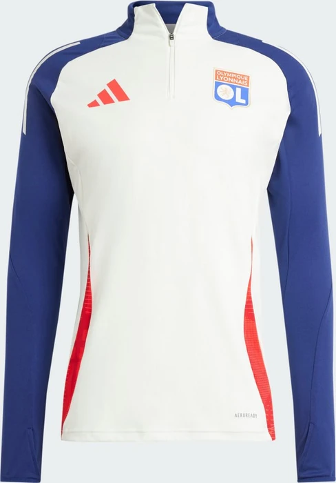 adidas Olympique Lyon Tiro 24 Funktionsshirt langarm white tint/midnight indigo/bright red (Herren)