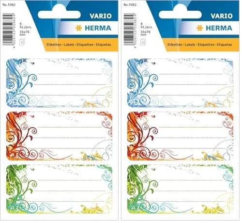 Herma Buchetiketten Spirit, 76x35mm, mehrfarbig, 3 Blatt (9 Etiketten)