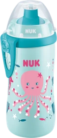 NUK Junior Cup Trinkflasche Chamäleon Effekt, 36+M, 300ml, oktopus rosa/türkis