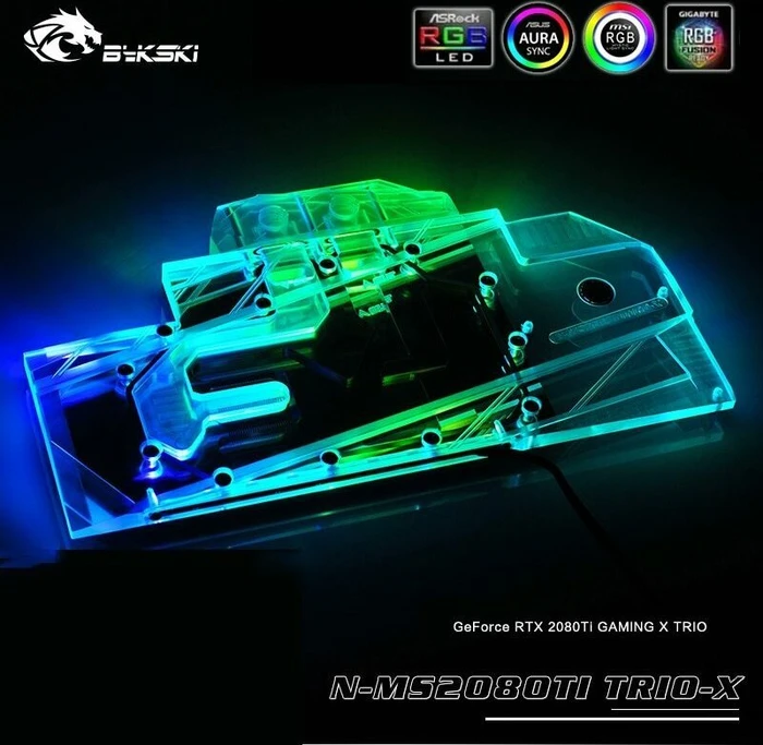 Bykski NVIDIA RTX 2080 Ti MSI Gaming X TRIO, klar