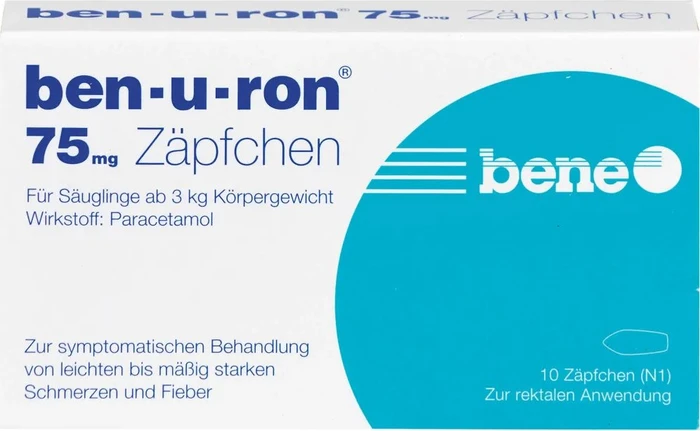 ben-u-ron 75 mg Zäpfchen für Säuglinge ab 3kg, 10 St