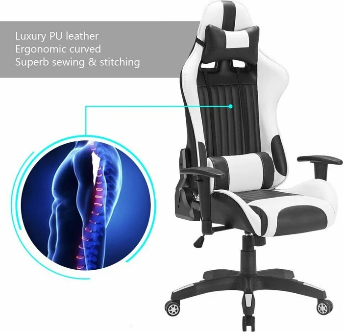 IntimaTe WM Heart Racersedia 3 Gamingstuhl, schwarz/weiß