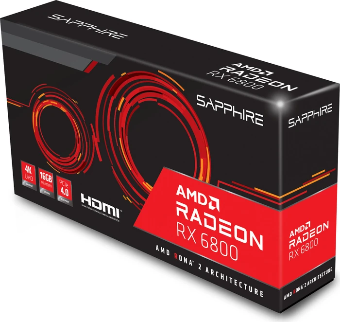 Sapphire Radeon RX 6800, 16GB GDDR6, HDMI, USB-C, 2x DP, lite retail