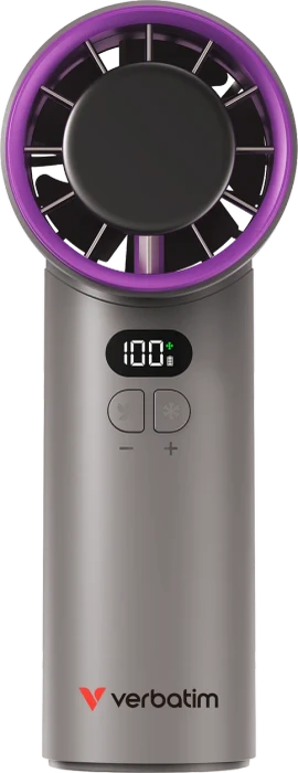 Verbatim Cool 'n' Go Ice Touch Handventilator grau/violett