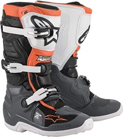 Alpinestars Youth Tech 7S Motorradstiefel schwarz/weiß/orange/grau