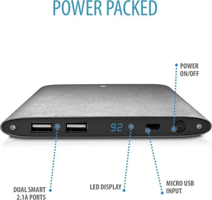 V7 Ultra Slim Power Bank 17000mAh silber