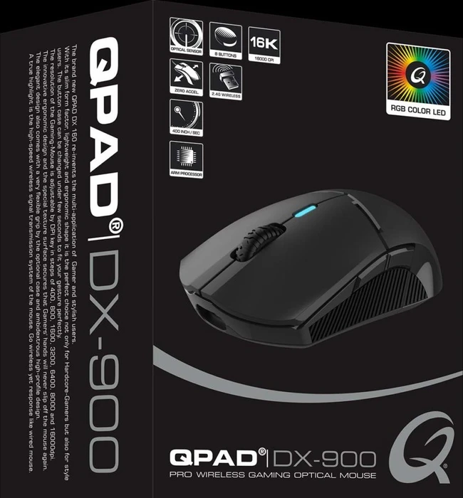 QPAD DX-900 Pro Wireless Gaming Mouse, USB
