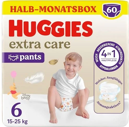Huggies Extra Care Gr.6 Einwegwindel, 15-25kg, 60 Stück (2x 30 Stück)