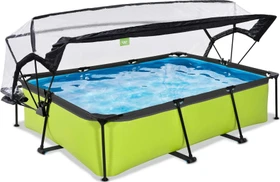 Exit Toys Lime Frame Pool mit Filterpumpe und Abdeckung rechteckig 300x200x65cm