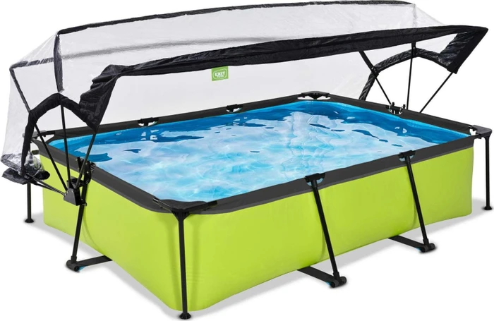 Exit Toys Lime Frame Pool mit Filterpumpe und Abdeckung rechteckig 300x200x65cm