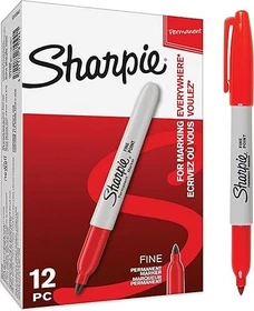 Sharpie Fine Point Permanentmarker rot, 12er-Pack