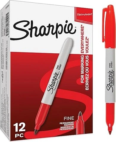 Sharpie Fine Point Permanentmarker rot, 12er-Pack