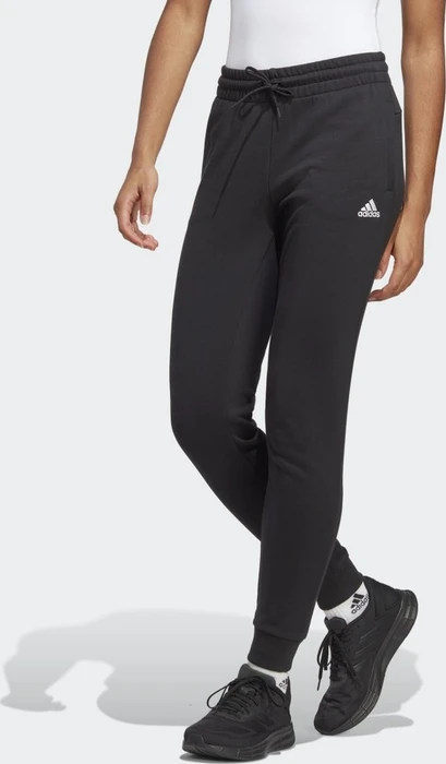 adidas Essentials Linear French Terry Cuffed Trainingshose lang schwarz/weiß (Damen)
