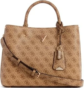Guess Meidian II Girlfriend Satchel Shopper latte logo