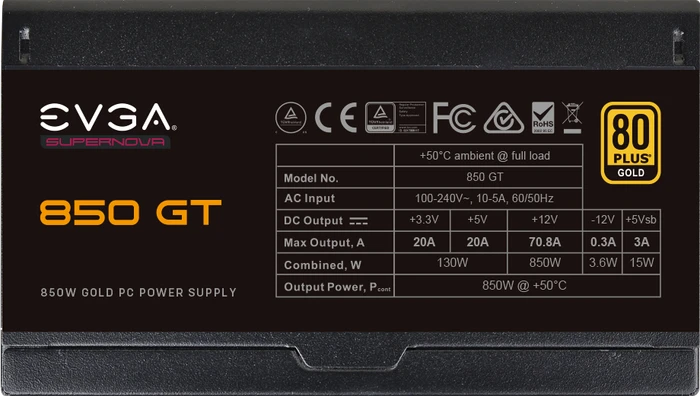 EVGA SuperNOVA GT 850 850W, ATX 2.52