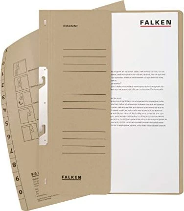 Falken Einhakhefter A4, 1/2 Vorderdeckel, kaufmännische Heftung, A4, grau