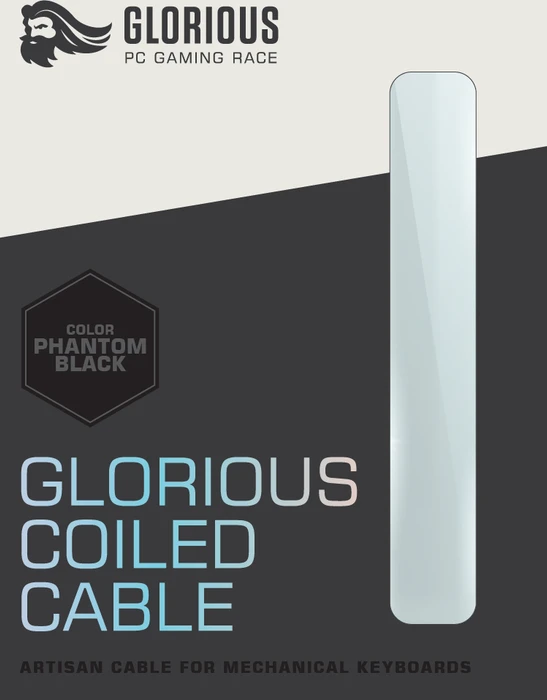 Glorious Coiled Cable USB-C auf USB-A, Tastaturkabel (Spiral-Textilkabel), 1.37m, Phantom Black