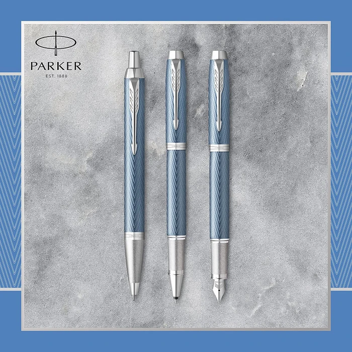 Parker IM Premium Tintenroller (Mine) blue grey lacquer/chrome trim, Geschenkbox (2143648) – Bild 6
