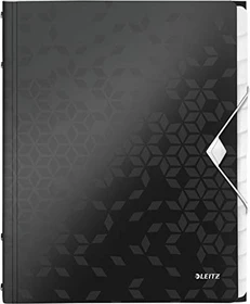 Leitz WOW Ordnungsmappe, 12 Fächer, A4, schwarz metallic