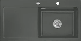 systemceram Mera 100 SL F Einbau Becken rechts mit Ablauffernbedienung lava