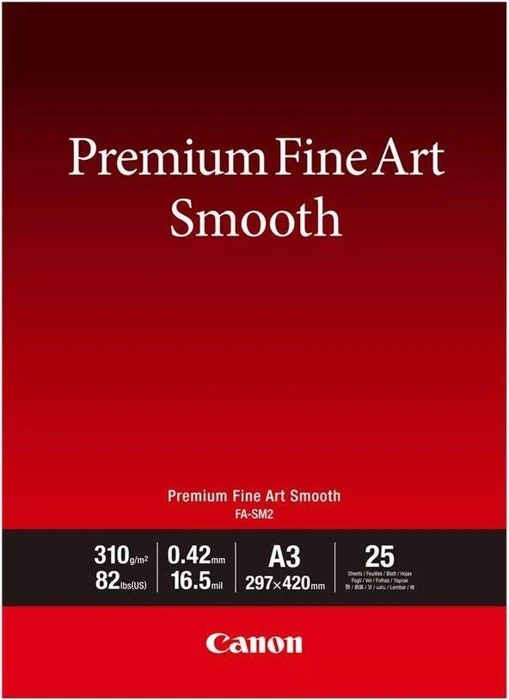 Canon FA-SM2 Premium Fine Art Smooth Inkjetpapier seidenmatt weiß, A3, 310g/m², 25 Blatt