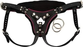 Zado Leder-String Hüftgeschirr für Strap-Ons S schwarz