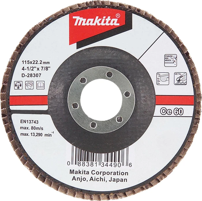 Makita Schleifscheibe Keramik-Aluminium-Oxid flach K120, 125mm, 1 Stück