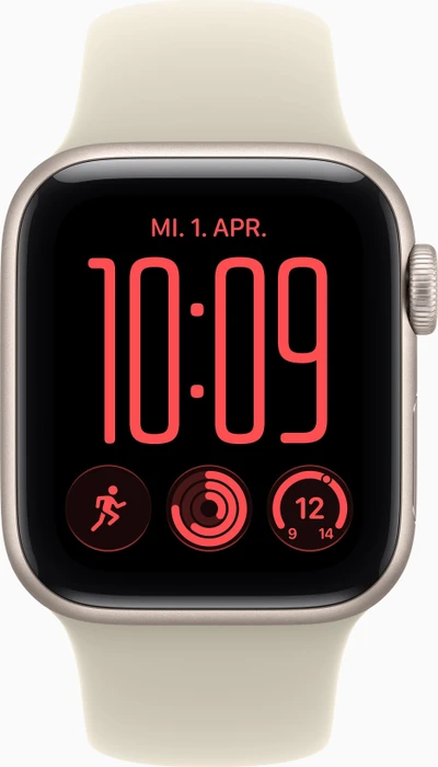 Apple Watch SE 3 (GPS + Cellular) 40mm polarstern mit Sportarmband M/L sand