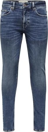 ONLY & SONS Skinny Low Warp Jeans medium blue denim (Herren)