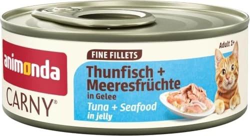 animonda Carny Adult Fine Fillets, mit Thunfisch und Meeresfrüchte in Gelee, 720g (12x 60g)