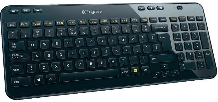 Logitech K360 Wireless Keyboard, Black Glamour, USB, DE