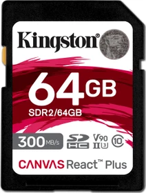 Kingston Canvas React Plus R300/W260 64GB, UHS-II U3, Class 10