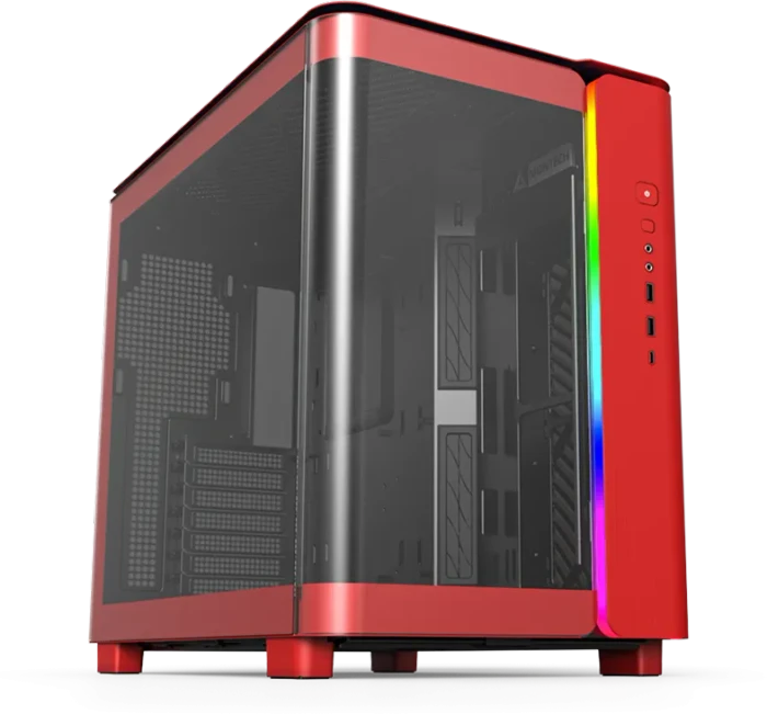 Montech King 95 Vibrant Red, rot, Glasfenster