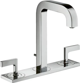 Hansgrohe Axor Citterio 3-Loch Waschbeckenarmatur mit Hebelgriffen und Platte chrom