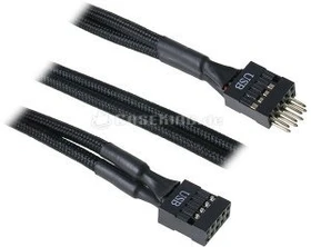 BitFenix Alchemy interne USB-Verlängerung, 0.3m, sleeved schwarz