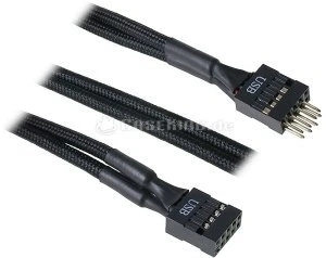 BitFenix Alchemy interne USB-Verlängerung, 0.3m, sleeved schwarz