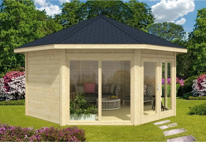Alpholz Gartenhaus Rügen 519x519cm natur