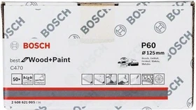 Bosch Professional C470 Best for Wood and Paint Schleifblatt K60, 125mm, 50 Stück