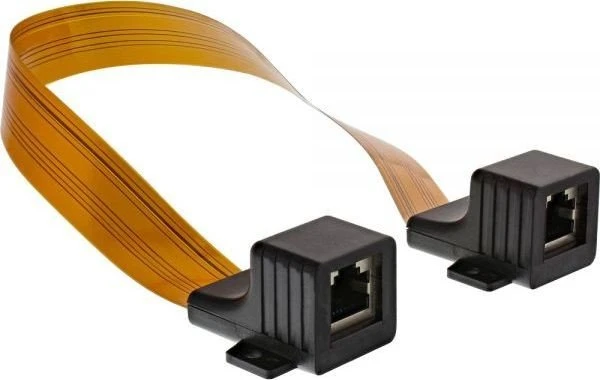 InLine Flachband RJ-45 Patchkabel/Fensterdurchführung, 2x RJ-45 Buchse, 0.3m