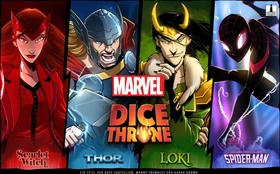 Marvel Dice Throne Scarlet Witch, Thor, Loki & Spider-Man