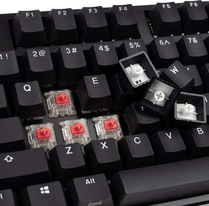 Ducky Origin Phantom Black, Retro schwarz, MX SILENT RED, USB, US