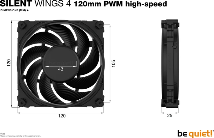 be quiet! Silent Wings 4 PWM High-Speed, 120mm