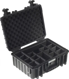 B&W International Outdoor Case Typ 5000 Koffer schwarz mit variabler Facheinteilung