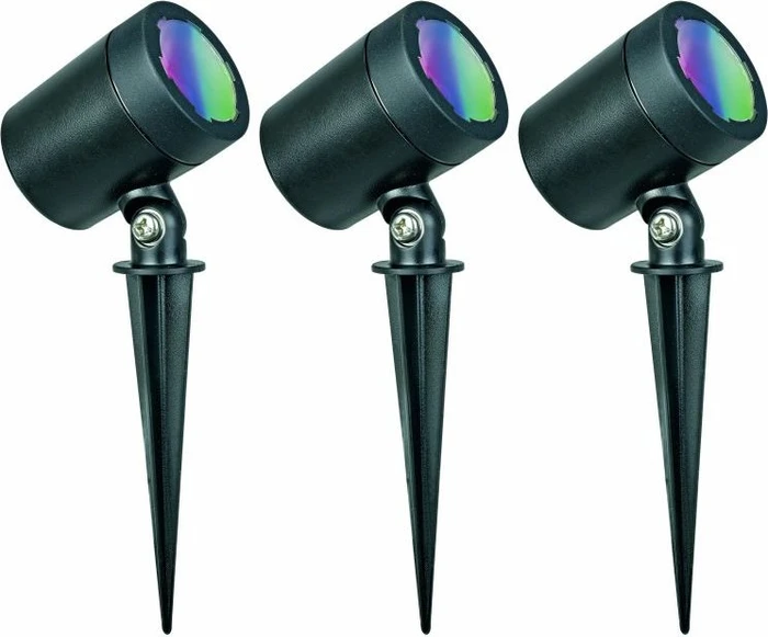 Müller Licht tint Flores white+color LED Gartenspot, 3 Stück