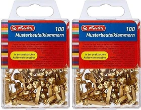 Herlitz Musterbeutelklammer, messingfarben, 100 Stück
