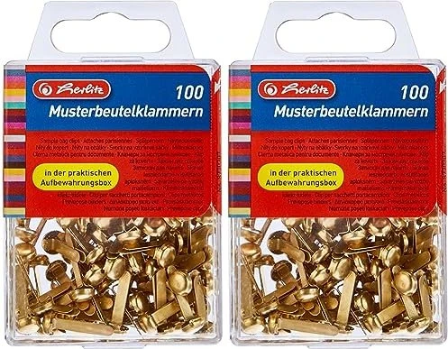 Herlitz Musterbeutelklammer, messingfarben, 100 Stück