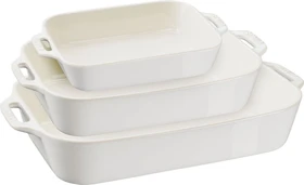 Zwilling Staub Ceramique Auflaufform-Set rechteckig elfenbein-weiß, 3-tlg.