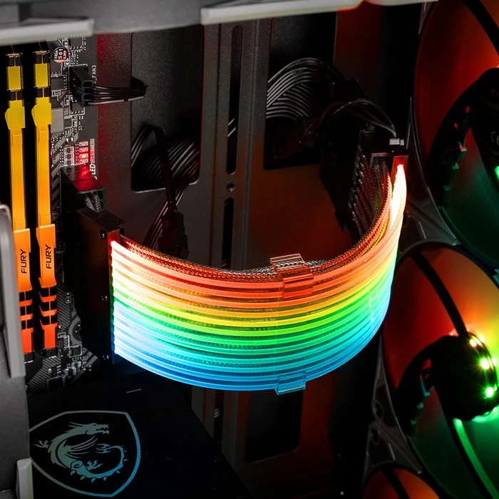 Sharkoon Shark xTend 24, 24-Pin ATX Verlängerungskabel, RGB beleuchtet, 245mm