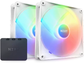 NZXT F Series F140 RGB Core Twin Pack, Matte White, weiß, LED-Steuerung, 140mm, 2er-Pack