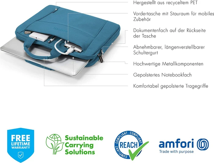 Dicota Eco Slim Case Base 13-14.1" Notebooktasche blau